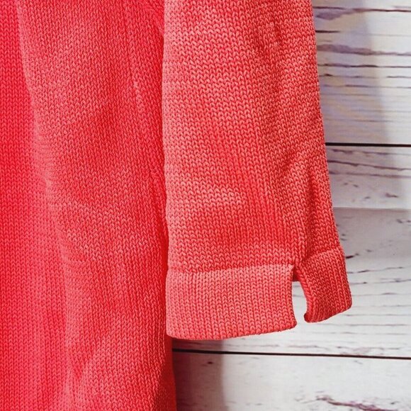 J'Envie Womens Notched Collar 3/4 Sleeve Double Breasted Sweater Red Size Medium - Picture 8 of 9